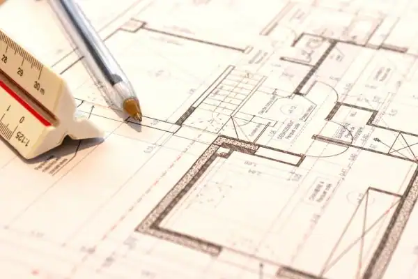 Image of architect Brierfield drawings